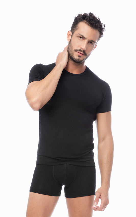 Mengear TENCEL™ Modal Ανδρική Κοντομάνικη Φανέλα με Κλειστή Λαιμόκοψη