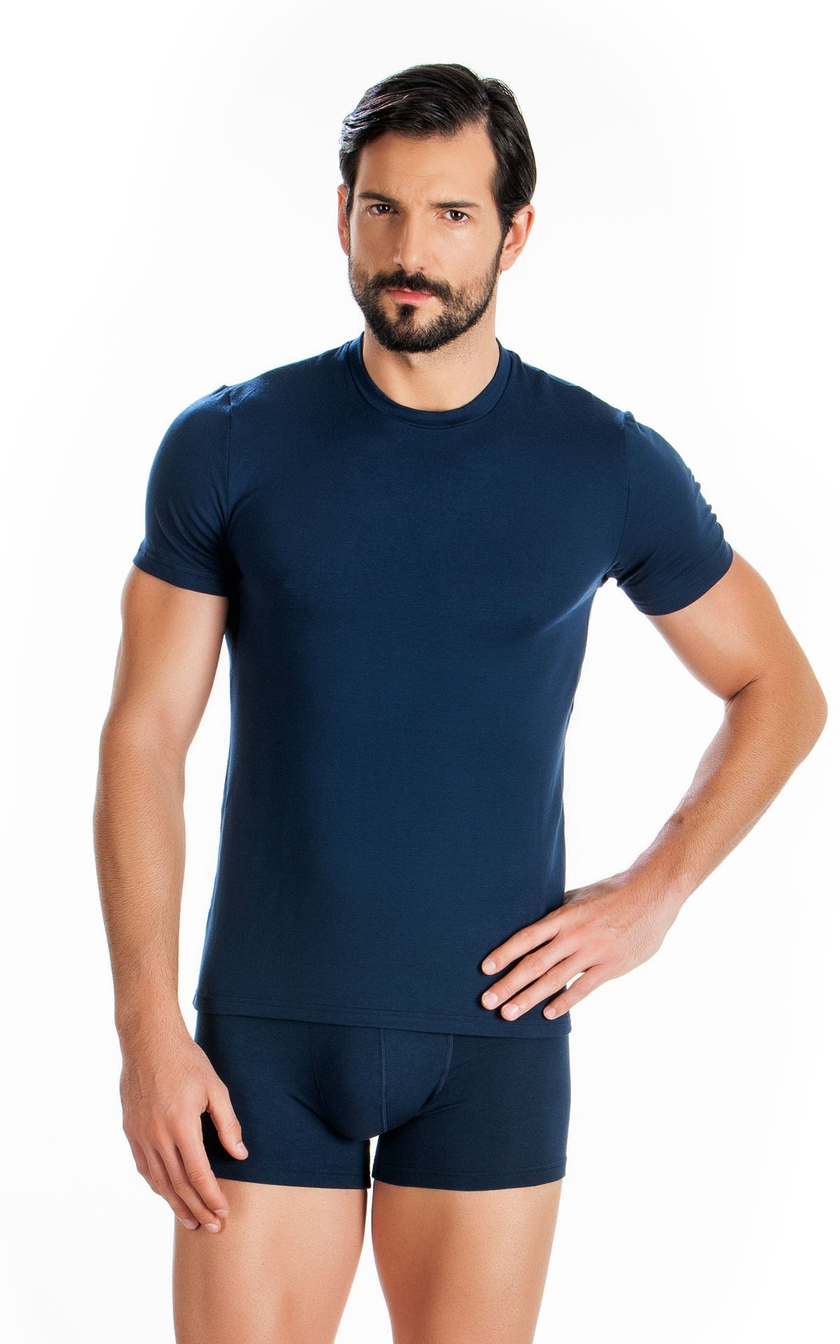 Mengear TENCEL™ Modal Ανδρική Κοντομάνικη Φανέλα με Κλειστή Λαιμόκοψη