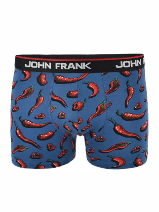 John Frank So Hot Ανδρικό Μποξεράκι Μπλε με Σχέδια